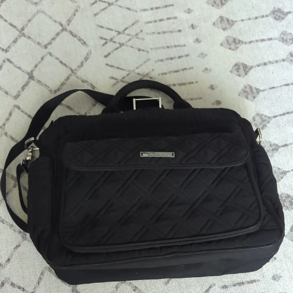 Vera Bradley Black Diaper Bag With Shoulder And Hand Strap Adjustable.